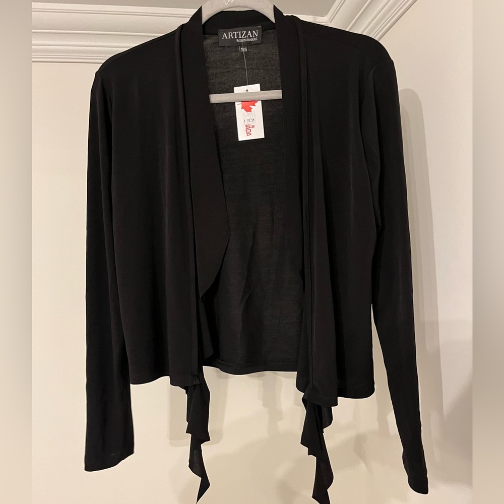 Artizan new with tags black stretch cropped cardigan